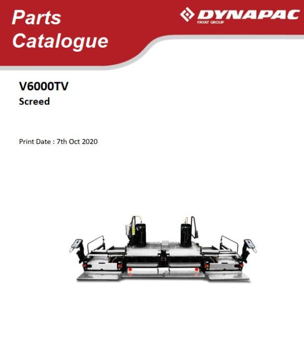 Dynapac V6000TV G Parts Catalogue PDF 1