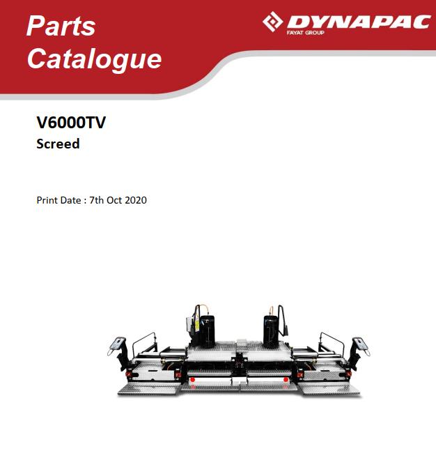 Dynapac V6000TV Parts Catalogue PDF 1 1