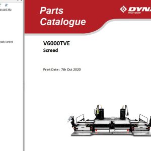 Dynapac V6000TVE Parts Catalogue PDF 1