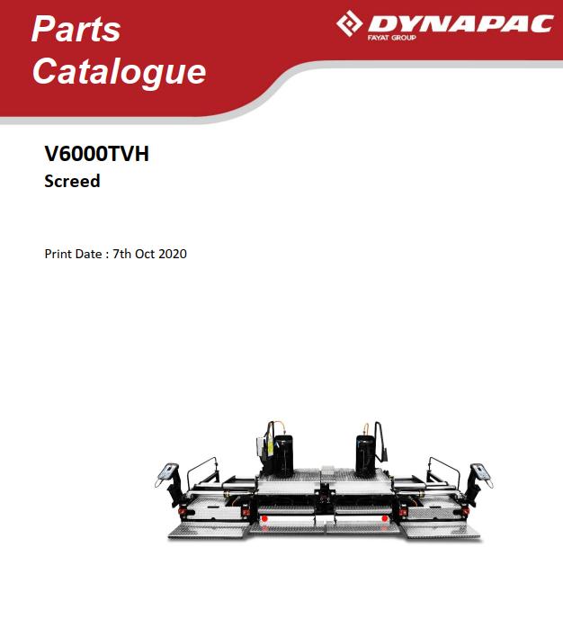 Dynapac V6000TVH Parts Catalogue PDF 1