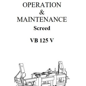 Dynapac VB125V Operation Maintenance Manual PDF 1