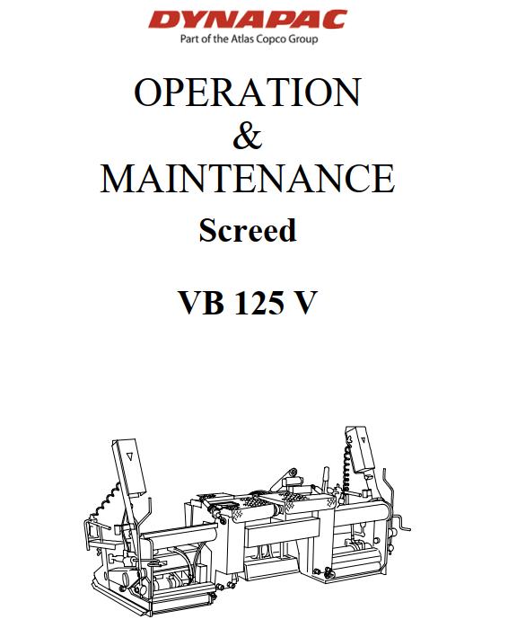 Dynapac VB125V Operation Maintenance Manual PDF 1