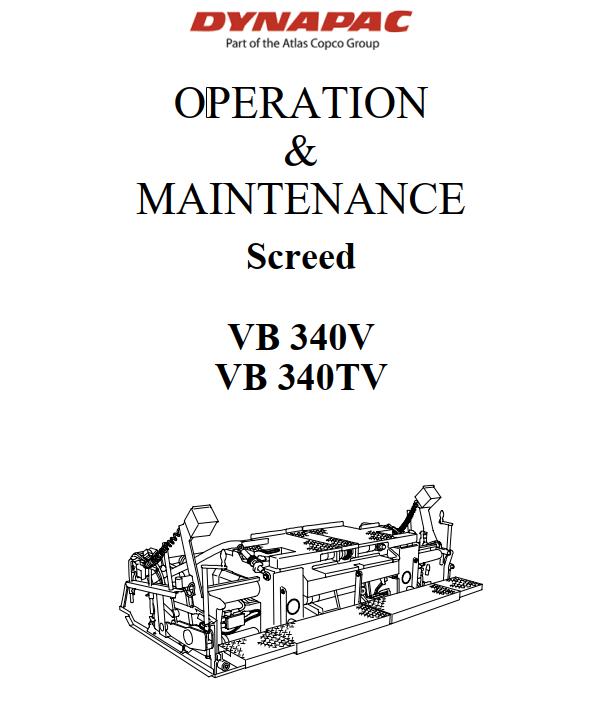 Dynapac VB340V VB340TV Operation Maintenance Manual PDF 1