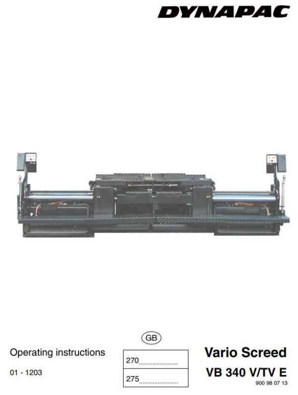 Dynapac VB340VE VB340TVE Operation Manual PDF 1