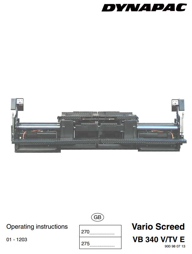 Dynapac VB340VE VB340TVE Operation Manual PDF 1