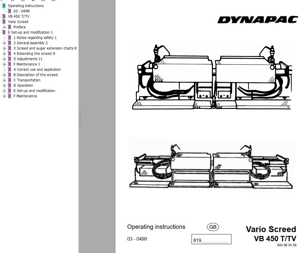 Dynapac VB450T VB450TV Operation Manual PDF 1
