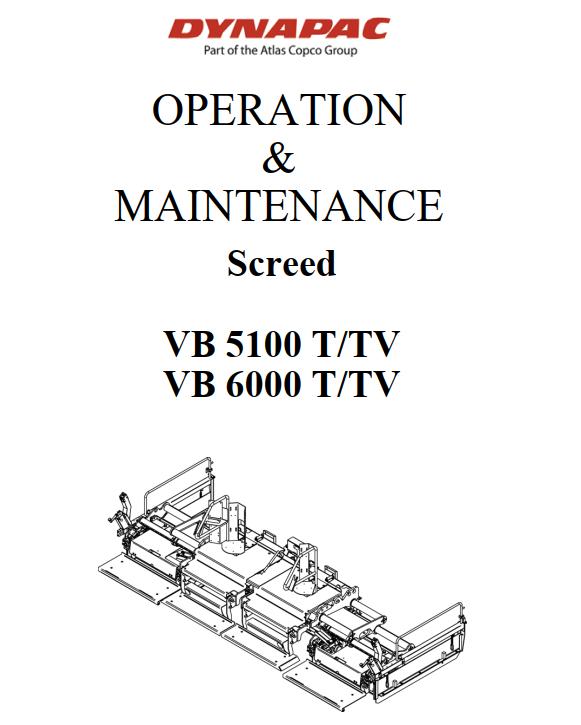 Dynapac VB5100T VB6000TV Operation Maintenance Manual PDF 1
