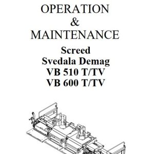 Dynapac VB510T VB600TV Operation Maintenance Manual PDF 1 1
