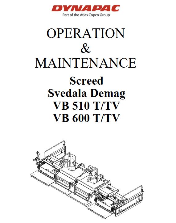Dynapac VB510T VB600TV Operation Maintenance Manual PDF 1 1