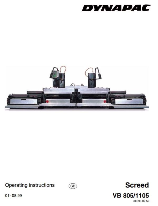 Dynapac VB805 VB1105 Operation Manual PDF 1