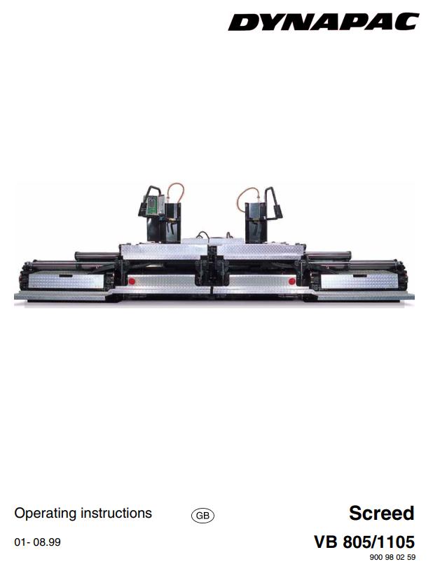 Dynapac VB805 VB1105 Operation Manual PDF 1