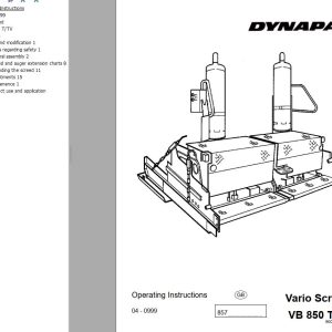 Dynapac VB850T VB850TV Operation Manual PDF 1