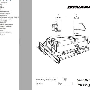 Dynapac VB851T VB851TV Operation Manual PDF 1