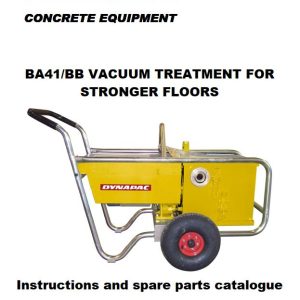 Dynapac Vacuum Treatment BA40E to BA41 Instruction Spare Parts Catalogue