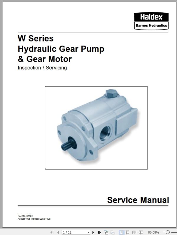 Haldex Pump Gear Motor Barnes W Series Gear Service Manual 915100