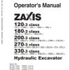 Hitachi Excavator ZX120 3 ZX180 3 ZX200 3 ZX270 3 ZX330 3 class Operators Manual EM1U1 3 6 1