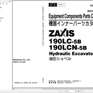 Hitachi Excavator ZX200 3 to ZX40N 3 Parts Catalog 2