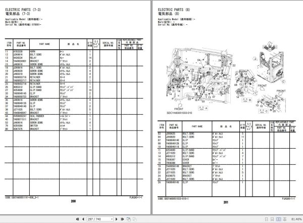 Hitachi Excavator ZX490 7 to ZX530LCH 7 Parts Catalog 3