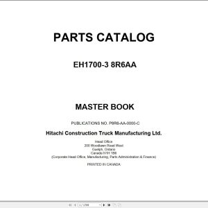Hitachi Rigid Dump Truck EH1700 3PR 8R6AA Parts Catalog