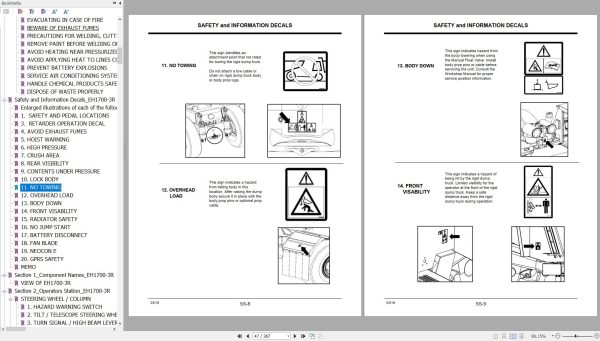 Hitachi Rigid Dump Truck EH1700 3PR Operator Manual 1