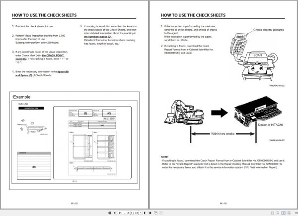 Hitachi Rigid Dump Truck EH3500AC 3 Body Check Sheets 1