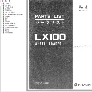 Hitachi Wheel Loader LX100 Parts Catalog EN JP