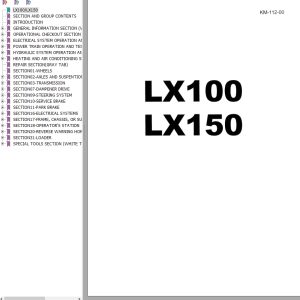 Hitachi Wheel Loader LX100 Service Manual KM 112 00
