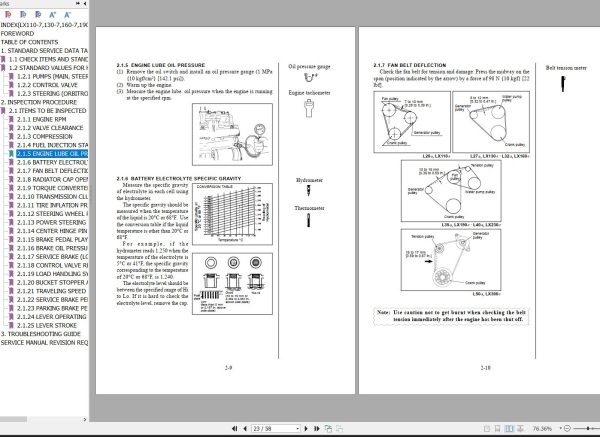 Hitachi Wheel Loader LX110 7 Inspection Manual KM TLAL7E 03 1