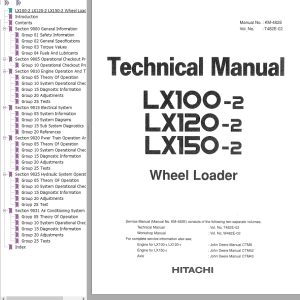 Hitachi Wheel Loader LX120 2 Technical Manual T482E 02