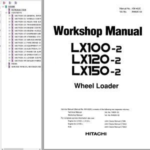 Hitachi Wheel Loader LX120 2 Workshop Manual W482E 02