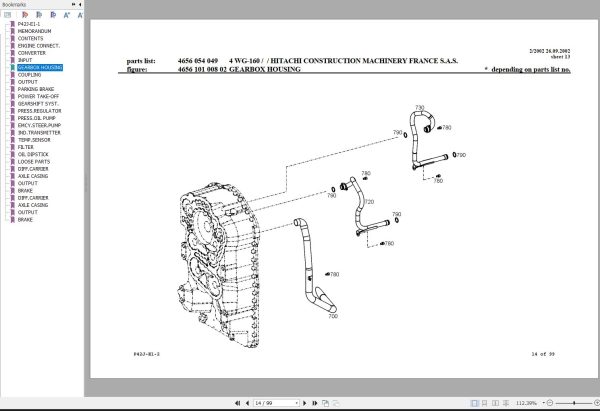 Hitachi Wheel Loader LX145E Component Parts Catalog P42J E1 2 1
