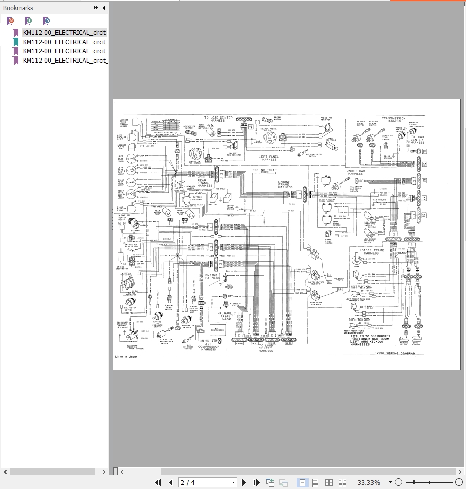 Hitachi Wheel Loader LX150 Electrical Circuit Diagram KM112 00