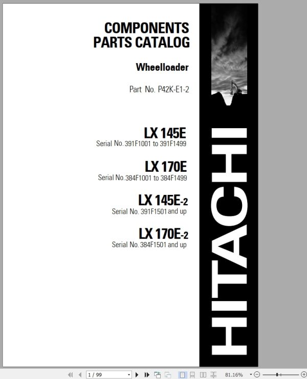 Hitachi Wheel Loader LX170E 2 Parts Catalog EN JP