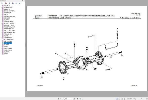Hitachi Wheel Loader LX170E Component Parts Catalog P42J E1 2 1