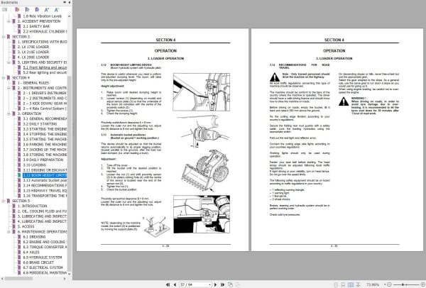 Hitachi Wheel Loader LX170E Operators Manual EM42J EN1 1 1