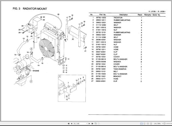 Hitachi Wheel Loader LX190 7 Parts Catalog PW 671AH EN JP 1