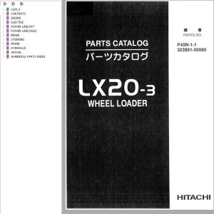 Hitachi Wheel Loader LX20 3 Parts Catalog P40N 1 1 323991 00060 EN JP