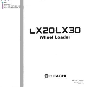 Hitachi Wheel Loader LX20 Operation Manual EM40A 1 2