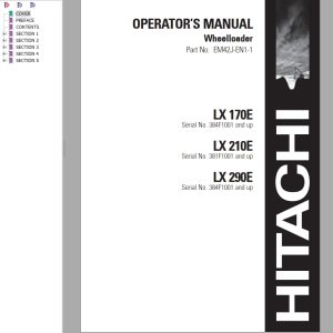 Hitachi Wheel Loader LX210E Operators Manual EM42J EN1 1