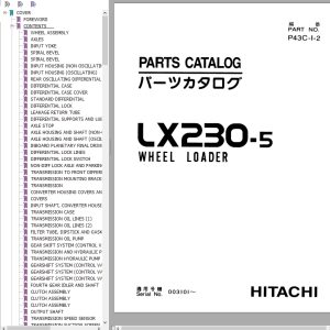 Hitachi Wheel Loader LX230 5 Parts Catalog P43C 1 2 EN JP