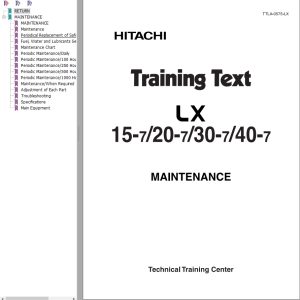 Hitachi Wheel Loader LX30 7 Training Text