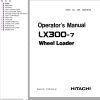 Hitachi Wheel Loader LX300 7 Operators Manual OW 682CEH