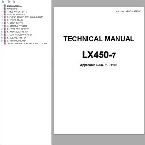 Hitachi Wheel Loader LX450 7 Technical Manual KM TL457E 00