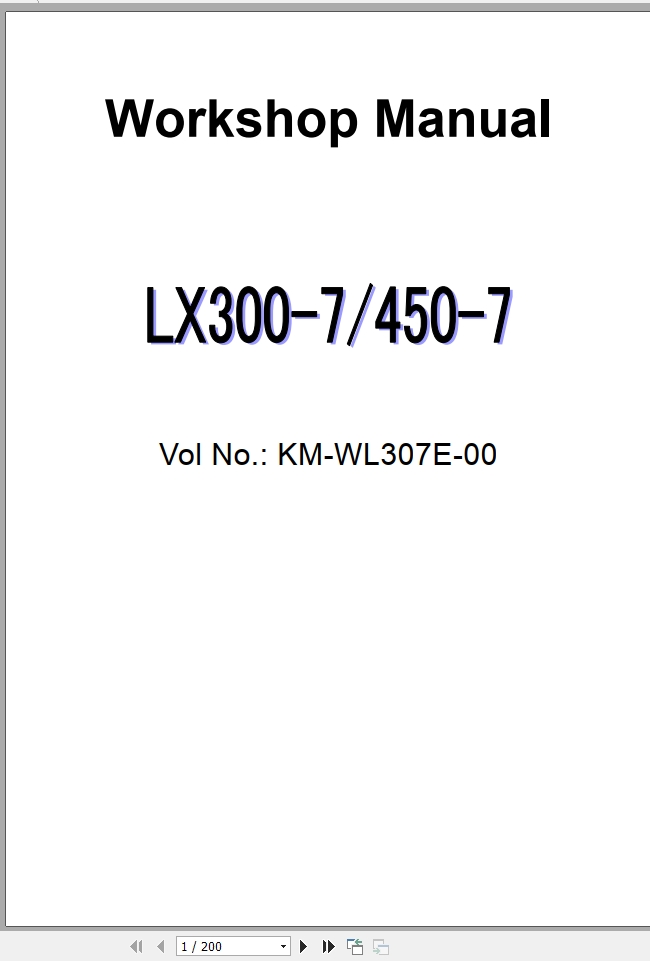 Hitachi Wheel Loader LX450 7 Workshop Manual KM WL307E 00