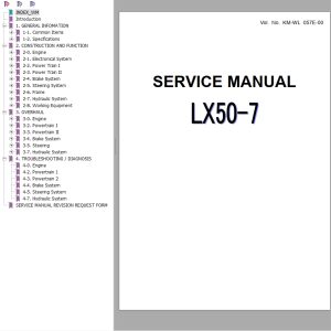 Hitachi Wheel Loader LX50 7 Service Manual KM WL057E 00