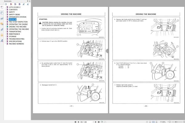 Hitachi Wheel Loader LX70 2 Operators Manual EM41R 1 1 1