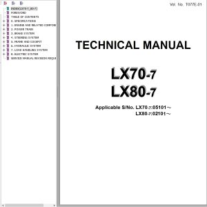 Hitachi Wheel Loader LX70 7 Technical Manual