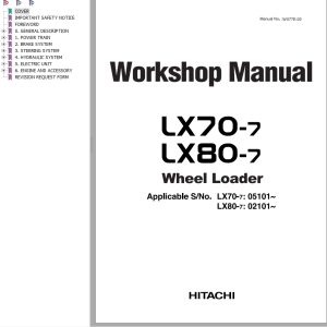 Hitachi Wheel Loader LX70 7 Workshop Manual W077E 02