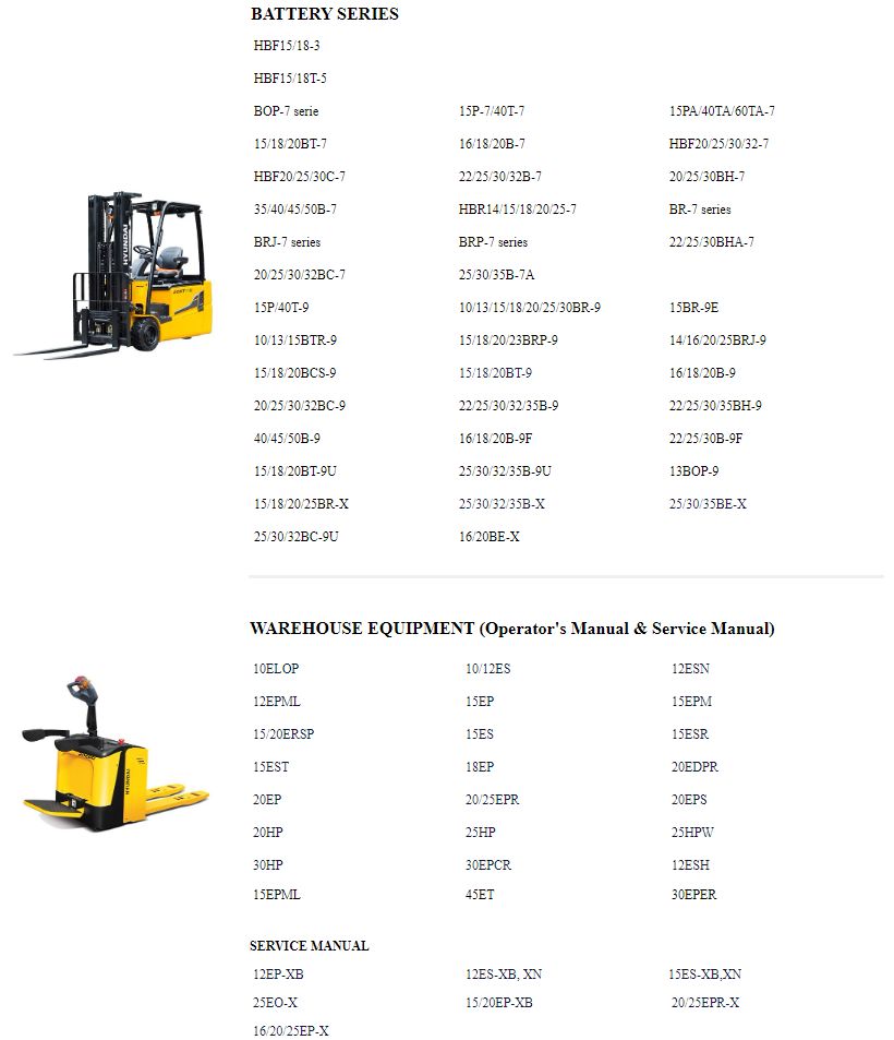 Hyundai Forklift Trucks Operator Manual PDF Updated 05.2024 Offline 2