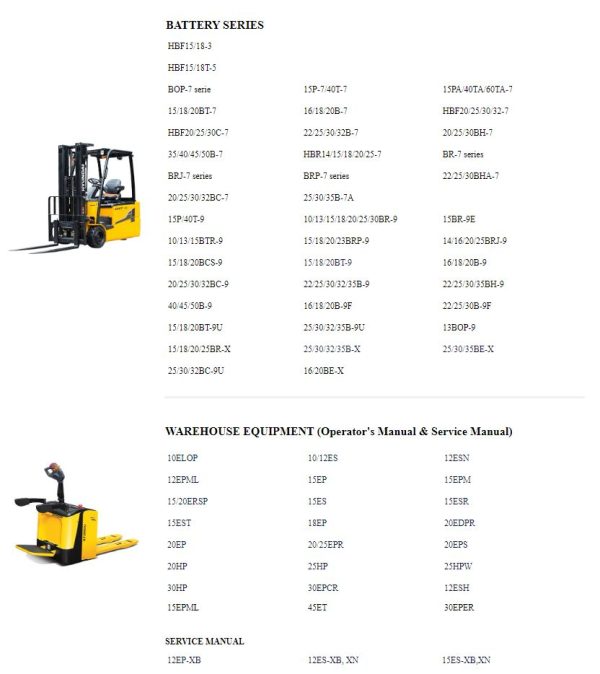 Hyundai Forklift Trucks Service Manual PDF Updated 05.2024 Offline 2